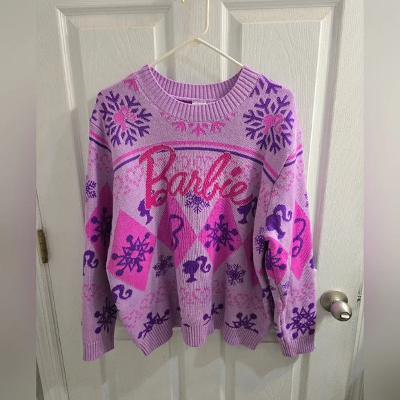 Barbie Pink and Purple Sweater - Crew Neck - Picture 1 of 3